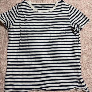 Old Navy Navy and White Striped Boyfriend Tee